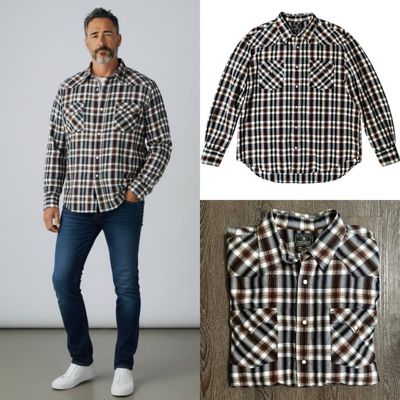 Lucky Brand Other - Men’s Lucky Brand Dungaree Western Style Snap Front Shirt Size XXL 2XL EUC